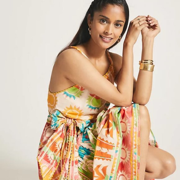 FARM RioMulti Print Halter Neck Maxi Dress